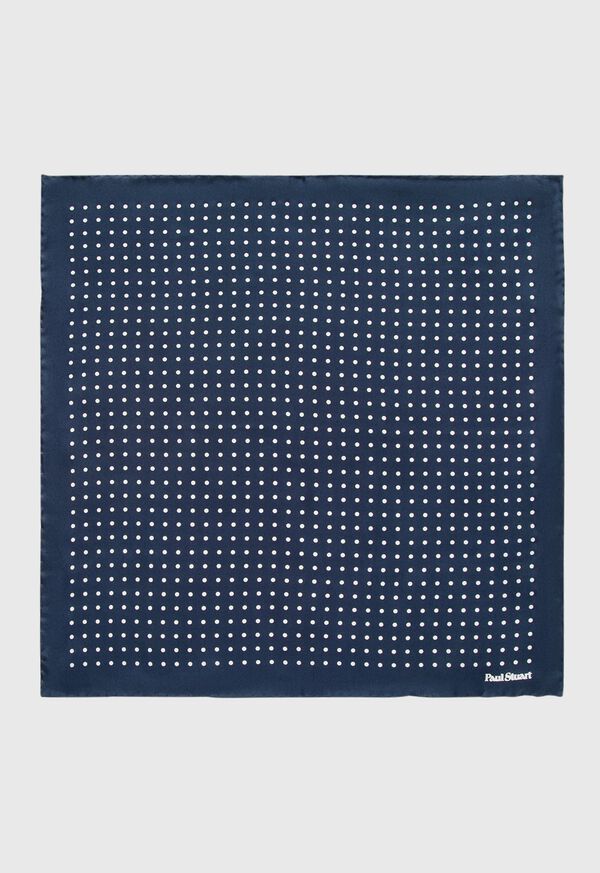 Paul Stuart Printed Silk Dot Pocket Square, image 1