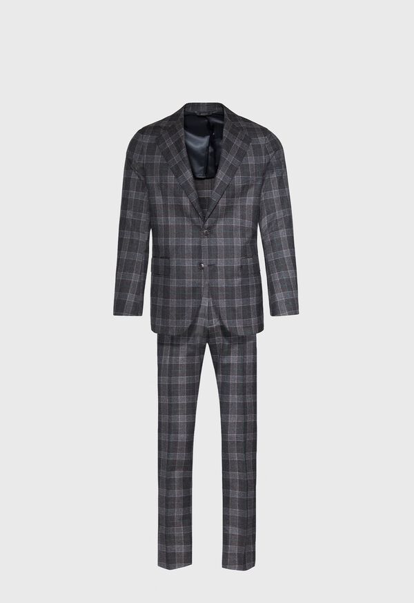 Paul Stuart Grey Plaid Wool Suit