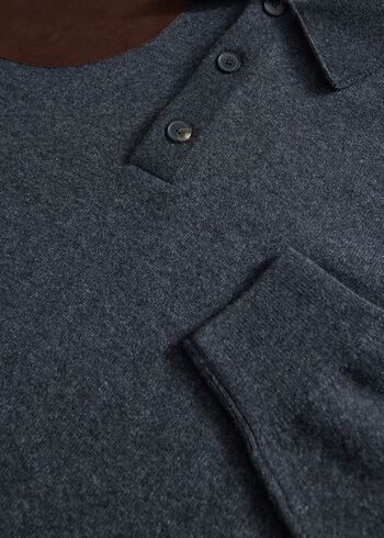 Paul Stuart Cashmere Polo with Suede Trim