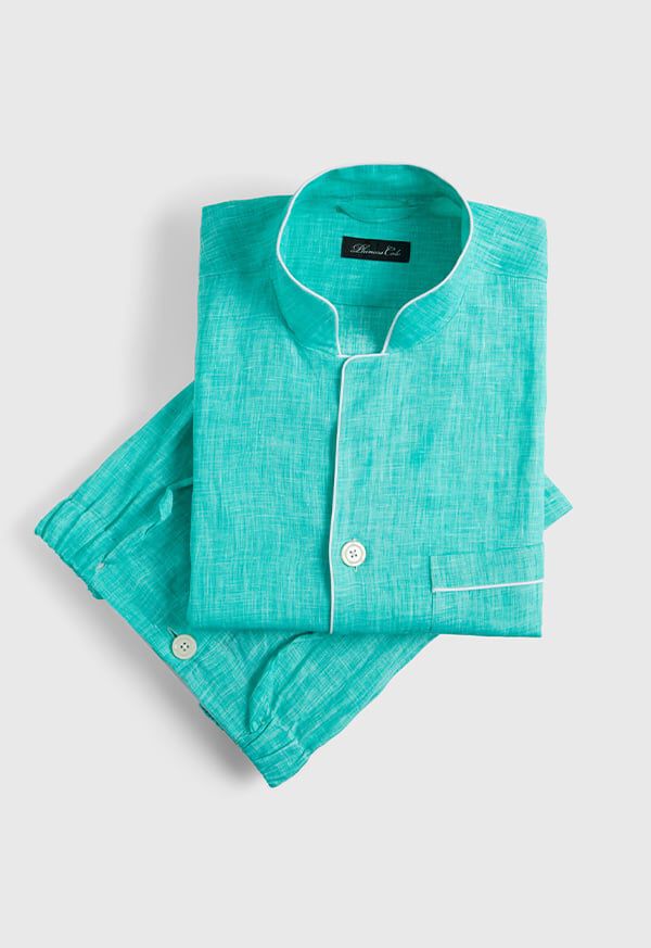 Paul Stuart Linen Stand Collar Pajama, image 1