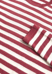 Paul Stuart Cotton and Linen Long Sleeve Striped Crewneck Top, thumbnail 3
