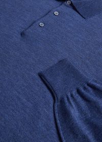 Paul Stuart Long Sleeve Merino Wool Polo Shirt, thumbnail 2
