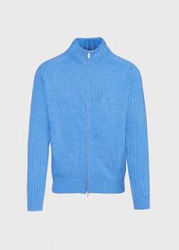 Paul Stuart Ribbed-Knit Sleeves Zip Cardigan, thumbnail 2