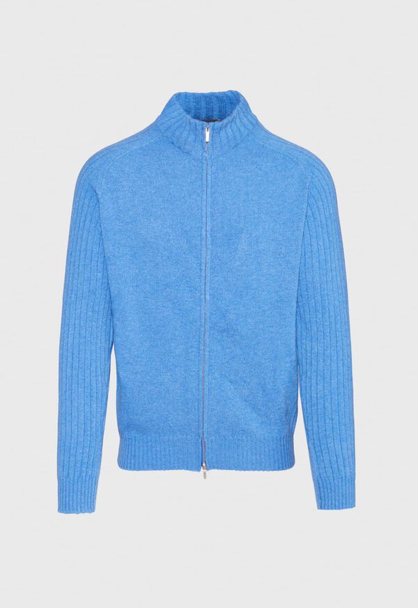 Paul Stuart Ribbed-Knit Sleeves Zip Cardigan, image 2
