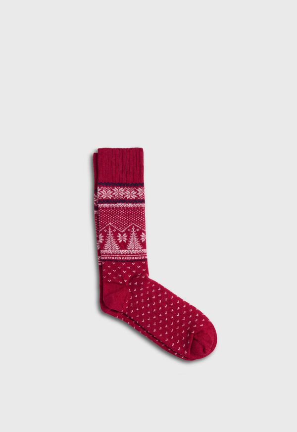 Paul Stuart Pine Tree & Snowflake Sock, image 1