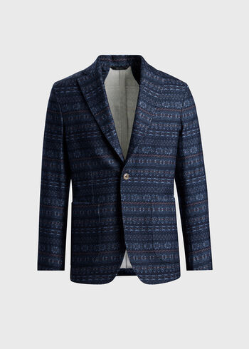Paul Stuart Wool Printed Fair Isle Jacket