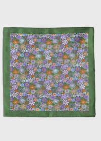Paul Stuart Printed Silk Tossed Flower Pocket Square, thumbnail 2