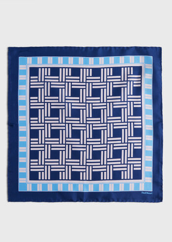 Paul Stuart Deco Print Silk Pocket Square