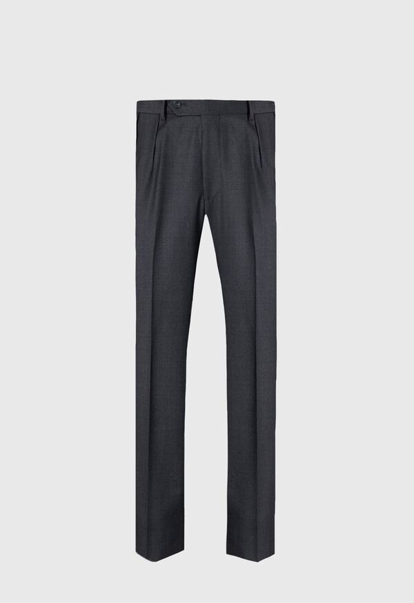 Paul Stuart Dark Grey Super 110s Wool Pleated Trouser, image 1
