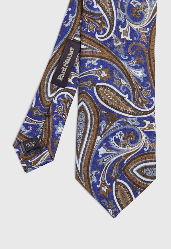 Paul Stuart Paisley Silk and Linen Tie, image 1