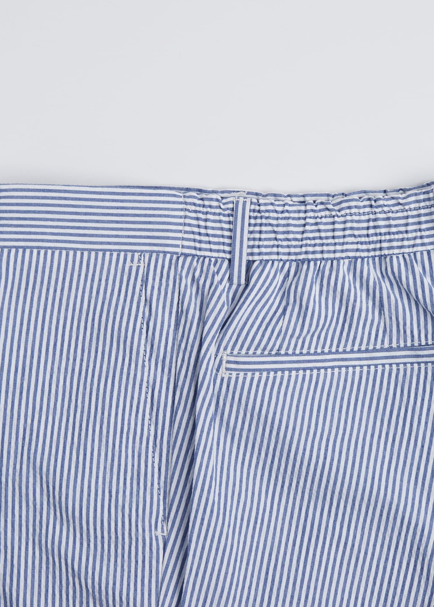 【BAON】[unisex] Musent Seersucker Stripe Over S/S SH Blue & White Stripe Seersucker Drawstring Pant