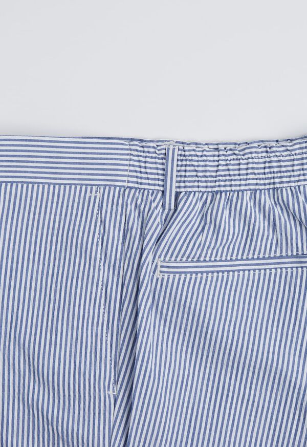 Paul Stuart Blue & White Stripe Seersucker Drawstring Pant, image 3