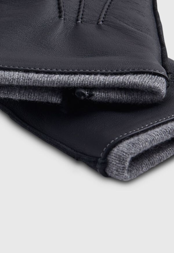 Paul Stuart Leather Glove with Contrast Cashmere Inset, image 2