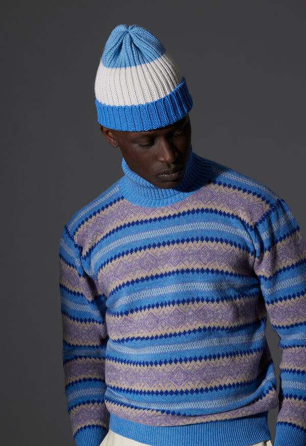 Paul Stuart Blue Fair Isle Sweater Look, image 1