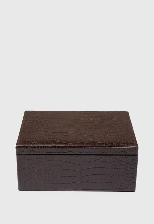 Paul Stuart Embossed Leather Jewelry Box, image 5