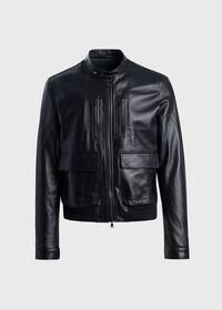 Paul Stuart Modern Leather Bomber Jacket, thumbnail 1