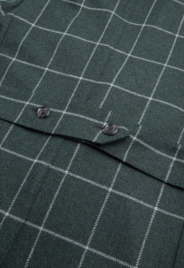 Paul Stuart Classic Double Breasted Windowpane Wool Coat, image 3