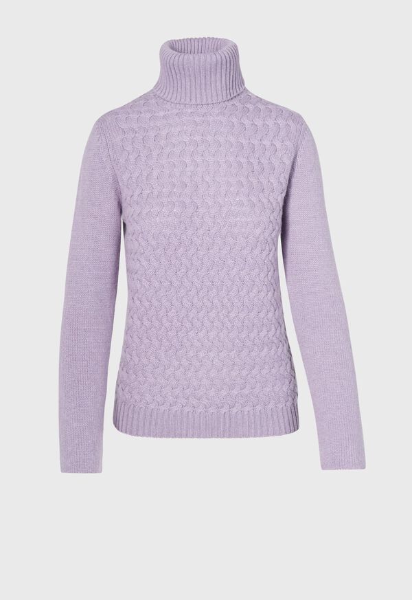 Paul Stuart Cashmere Turtleneck with Fancy Cable Detail, image 1