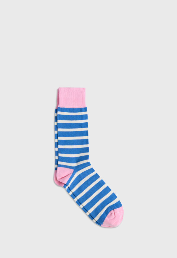 Paul Stuart Cotton Two Color Stripe Sock, image 1