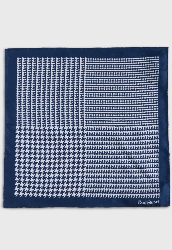 Paul Stuart Printed Silk Large Houndstooth Pocket Square, image 2
