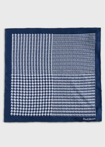 Paul Stuart Printed Silk Large Houndstooth Pocket Square