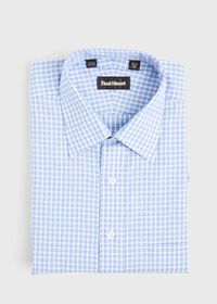 Paul Stuart Blue and White Check Dress Shirt, thumbnail 1