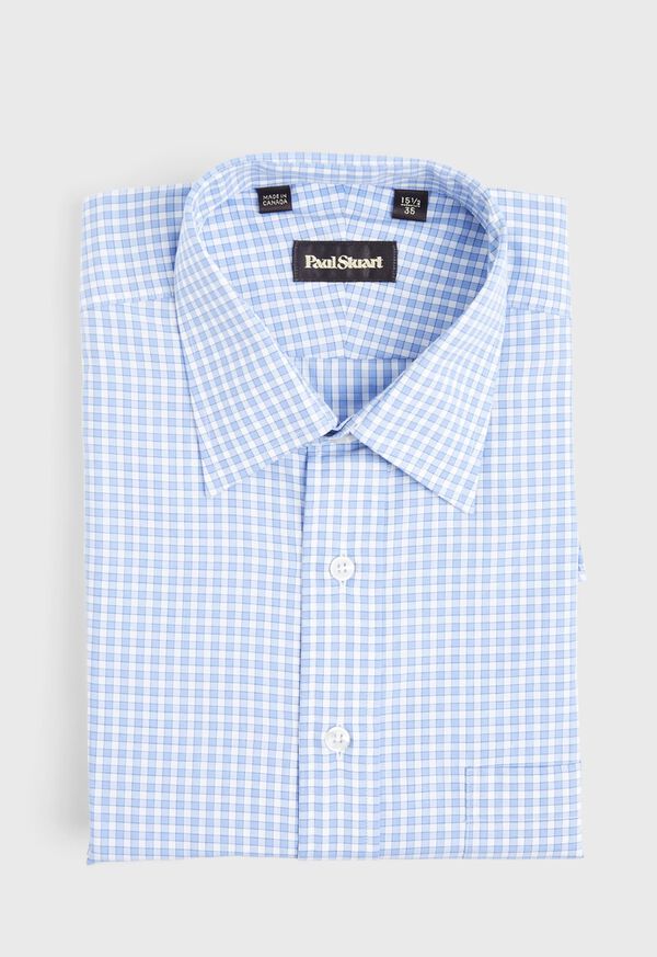 Paul Stuart Blue and White Check Dress Shirt, image 1
