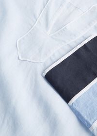 Paul Stuart Linen Tunic Blouse With Colorblock Sleeves, thumbnail 2