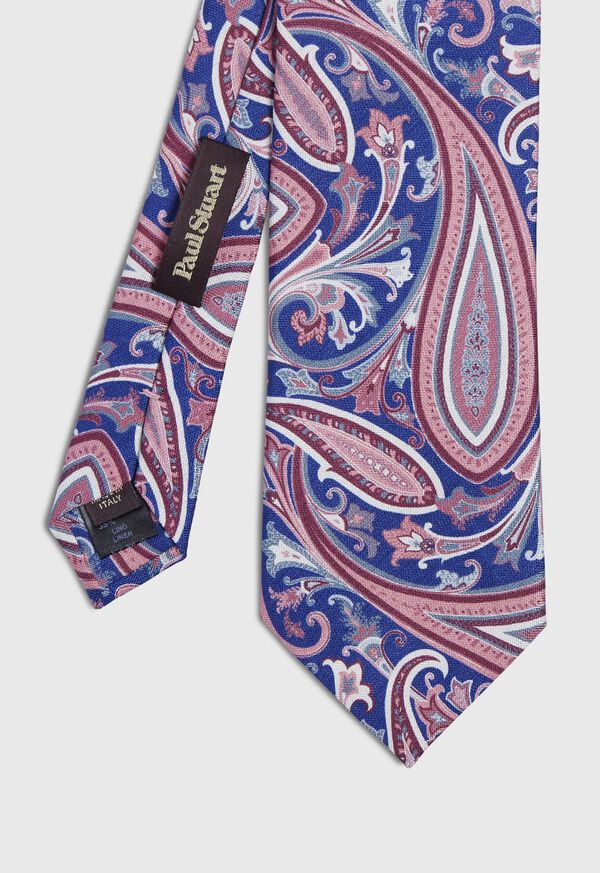Paul Stuart Paisley Silk and Linen Tie, image 1