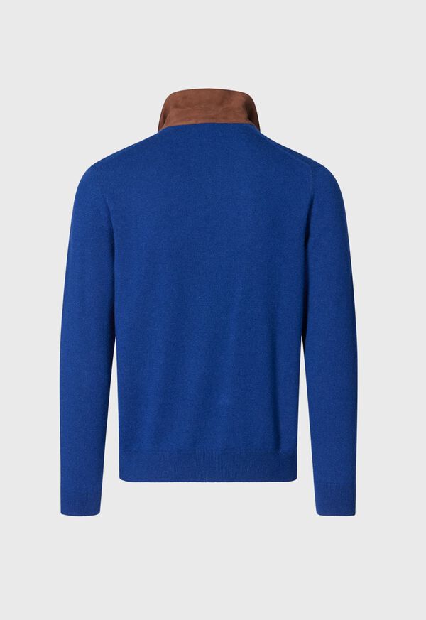 Paul Stuart Cashmere Long Sleeve Polo with Suede, image 5