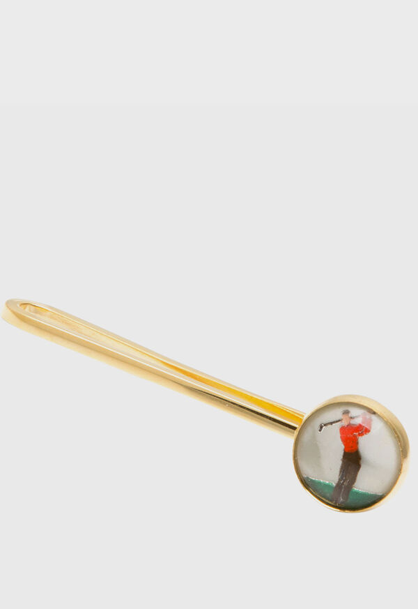Paul Stuart Crystal Painted Golfer Tie Bar, image 1