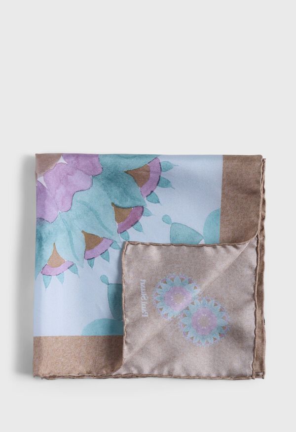 Paul Stuart Printed Silk Sunburst Pocket Square, image 1