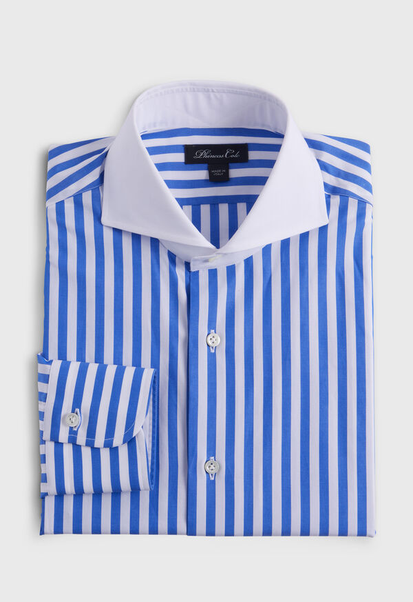 Paul Stuart Spread Collar Stripe Dress Shirt