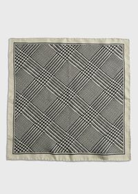 Paul Stuart Printed Silk Plaid Pocket Square, thumbnail 2
