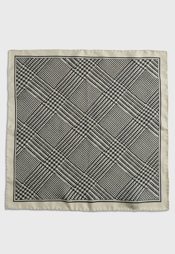 Paul Stuart Printed Silk Plaid Pocket Square, image 2
