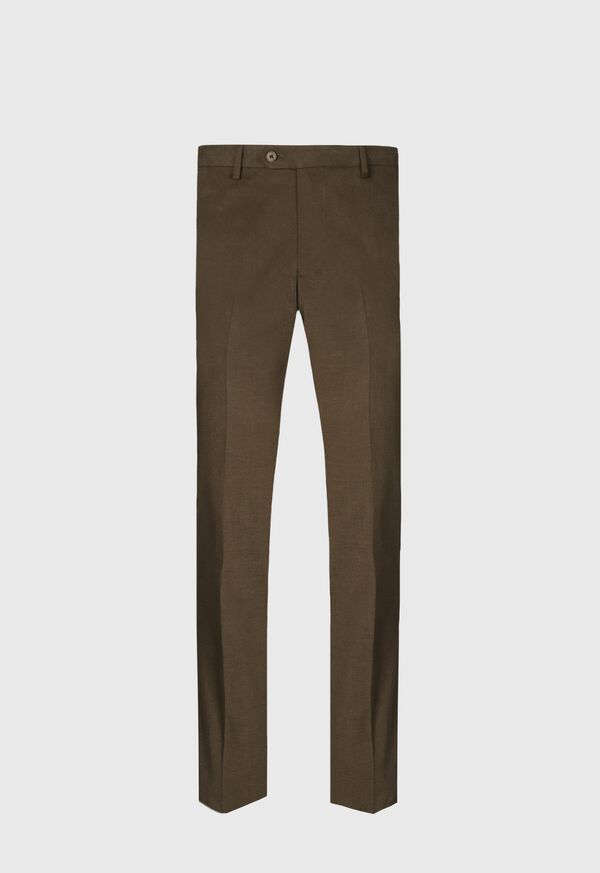 Paul Stuart Suede Trimmed Brushed Cotton Trouser, image 1