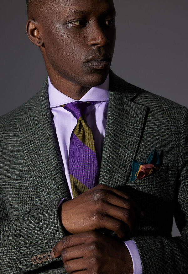 Two-Tone Woven Silk Striped Tie