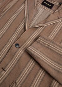 Paul Stuart Mink Linen Blend Deco Stripe Shirt Jacket, thumbnail 5