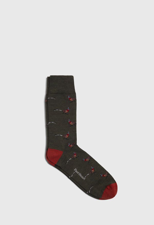 Paul Stuart Pheasant Motif Sock, image 1