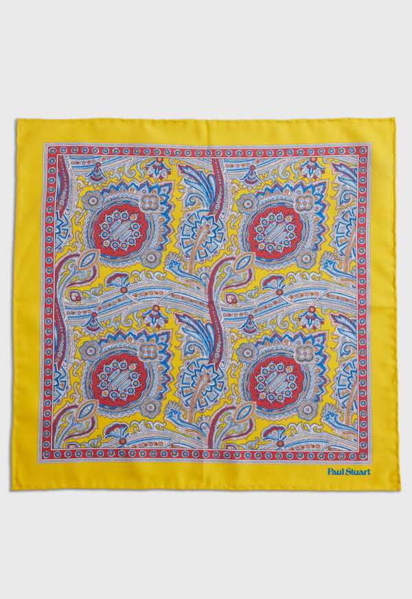 Paul Stuart Silk Twill Paisley Pocket Square, image 2