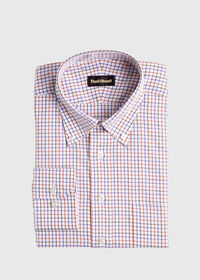 Paul Stuart Blue and Rust Tattersall Dress Shirt, thumbnail 1