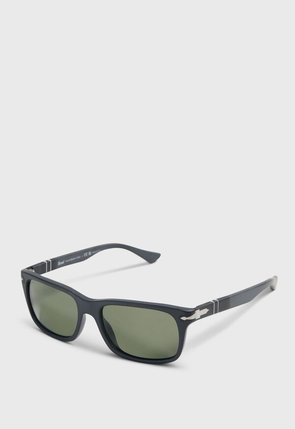Paul Stuart Persol® Black Sunglasses with Green Lens, image 3