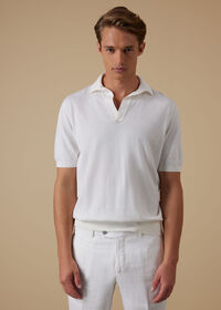 Paul Stuart Cotton Knit Johnny Collar Short Sleeve Shirt, thumbnail 2