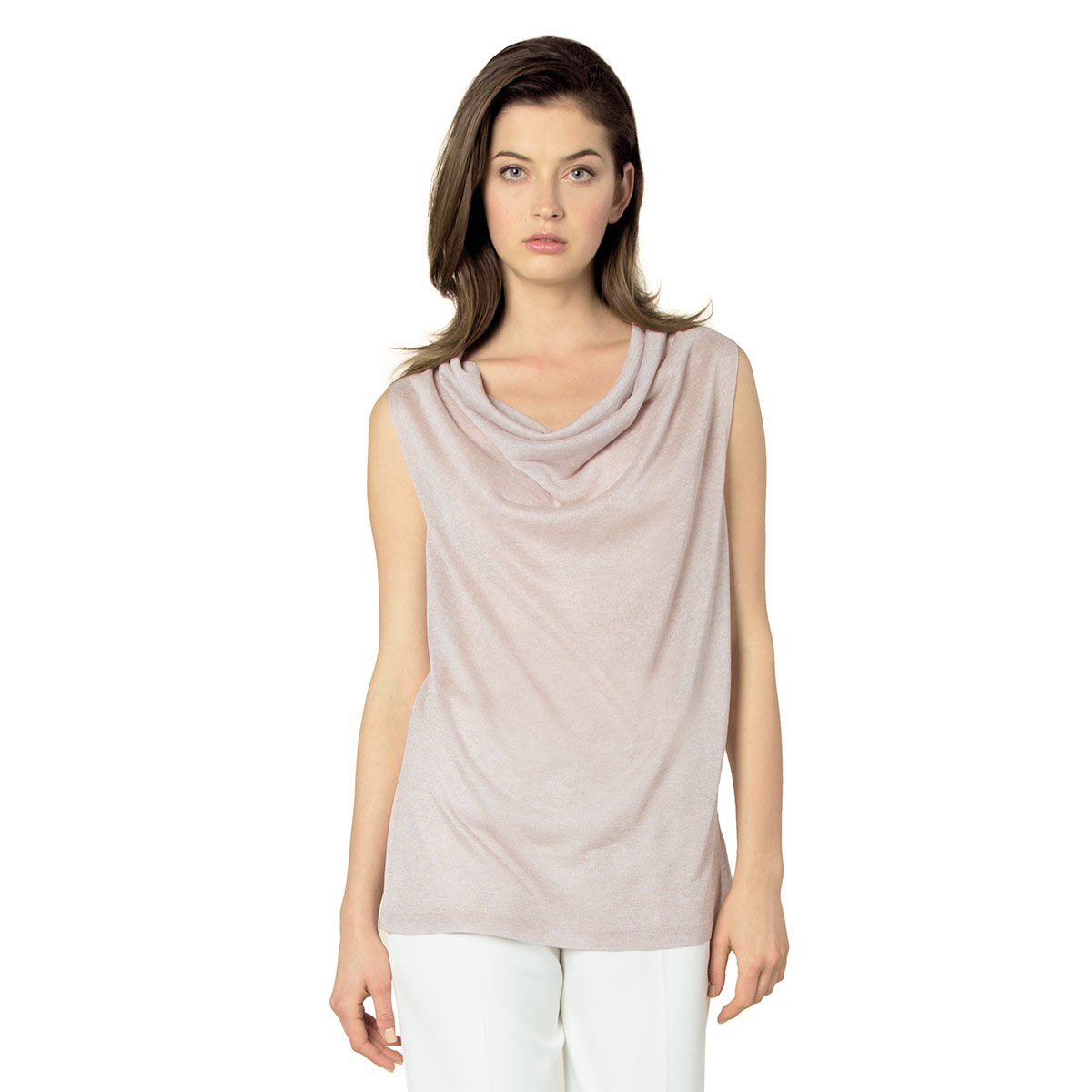Sleeveless cowl sweater top