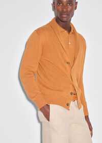 Paul Stuart Linen & Cotton Long Sleeve Polo, thumbnail 2
