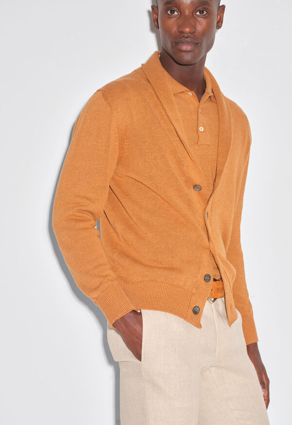 Paul Stuart Linen & Cotton Long Sleeve Polo, image 2