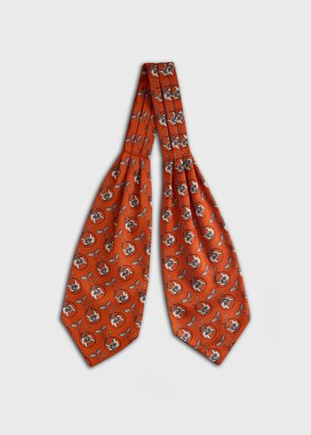 Paul Stuart Silk Fox Print Ascot