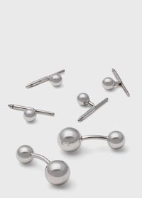 Paul Stuart Sterling Silver Ball Cufflink & Stud Set, thumbnail 1