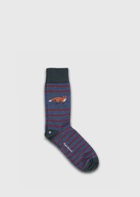 Paul Stuart Large Fox Motif Wool Striped Sock, thumbnail 1