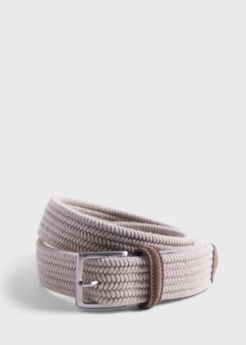Paul Stuart Braided Wool Belt with Suede Trim
